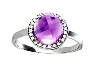 Large Amethyst Diamond Ring