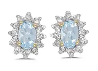 Aquamarine earrings with Diamonds