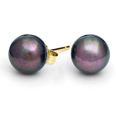 Black Freshwater Pearl Earrings