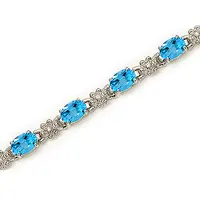Blue Topaz Gold Bracelet