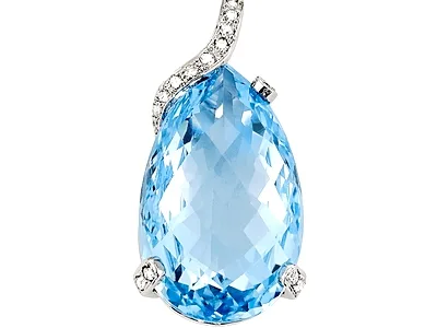 Blue Topaz & Diamond Pendant