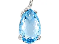 Blue Topaz & Diamond Pendant