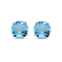 Blue Topaz Stud Earrings
