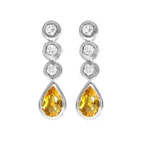 Citrine Sterling Silver Drop Earrings