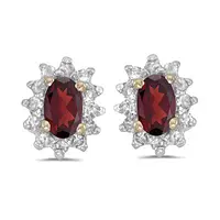 Garnet & Diamond Earrings