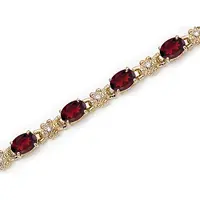 Garnet & Diamond Gold Bracelet