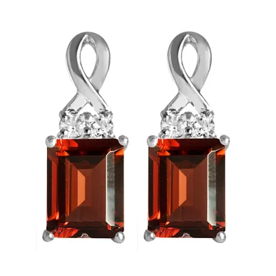 Garnet & White Topaz Earrings