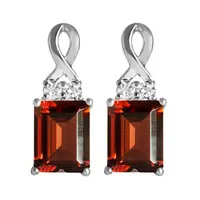 Garnet & White Topaz Earrings