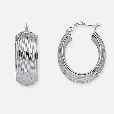 White Gold Hoop Earrings