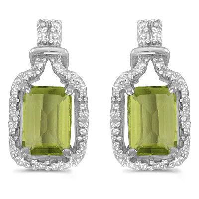 Peridot and Diamond Earrings