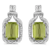 Peridot and Diamond Earrings