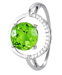 Peridot Ring with Diamonds