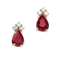 Pearshape Ruby Earrings
