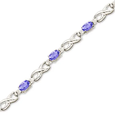 Tanzanite & Diamond Gold Bracelet