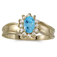 Blue Topaz Gold Ring