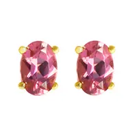 Pink Tourmaline Stud Earrings
