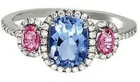 Iolite & Pink Tourmaline Ring