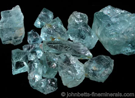 Gem-grade rough Aquamarine