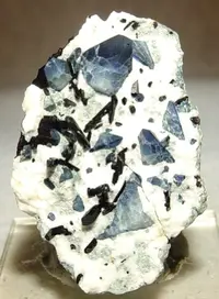 Benitoite with Neptunite and Natrolite