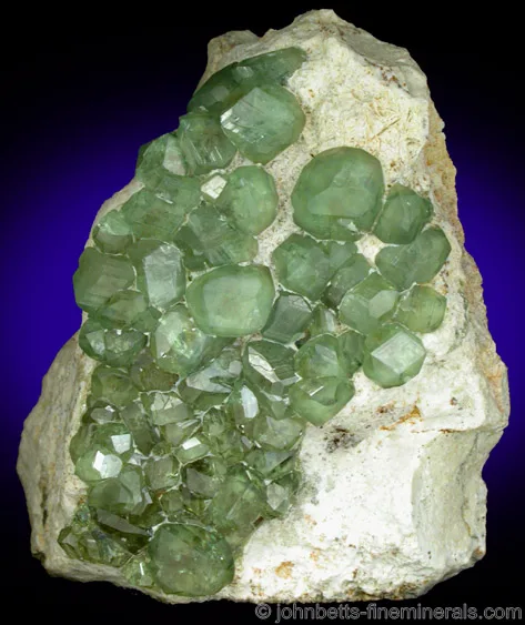Demantoid Crystals on Matrix