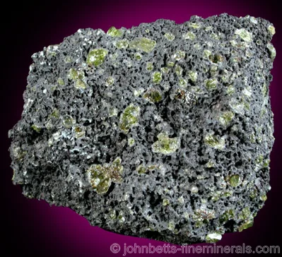 Peridot in Volcanic Rock