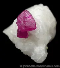 Ruby in White Calcite Matrix