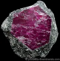 Hexagonal Ruby Crystal in Matrix