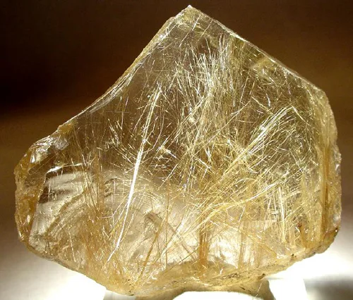 Rutilated Quartz Crystal Fragment
