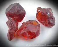 4 Rough Malaya Garnets