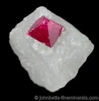 Spinel Octahedron in Marble Matrix