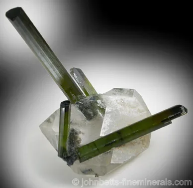 Green Tourmaline in Quartz