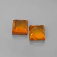 Square Cabochon Amber Pair