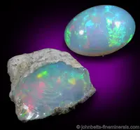 White Opal (cabochon and rough)