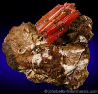 Crocoite Crystal on Matrix