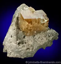 Yellow Fluorite Cube in Matrix