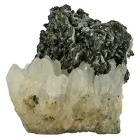 Acanthite on Quartz Crystals