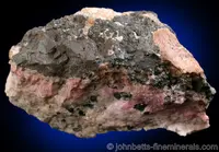Alabandite on Rhodochrosite Matrix