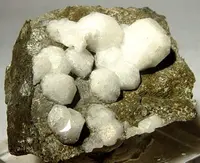 White Analcime Crystal Cluster