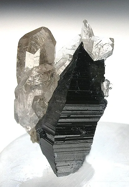 Distorted Anatase Crystal With Quartz