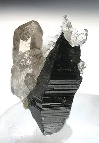 Distorted Anatase Crystal With Quartz