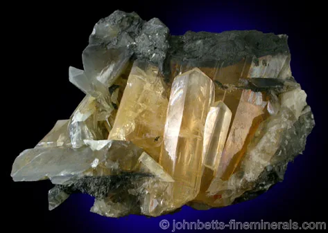 Golden Anglesite Crystals in Vein