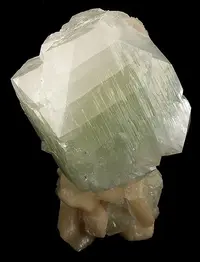 Large Green Apophyllite on Stilbite