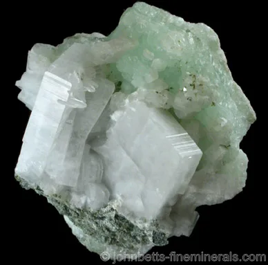 Tabular Apophyllite with Prehnite
