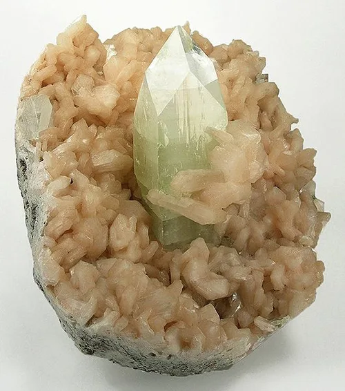 Pointed Apophyllite on Stilbite Matrix