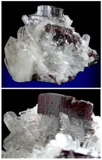 Twinned Brookite in Quartz