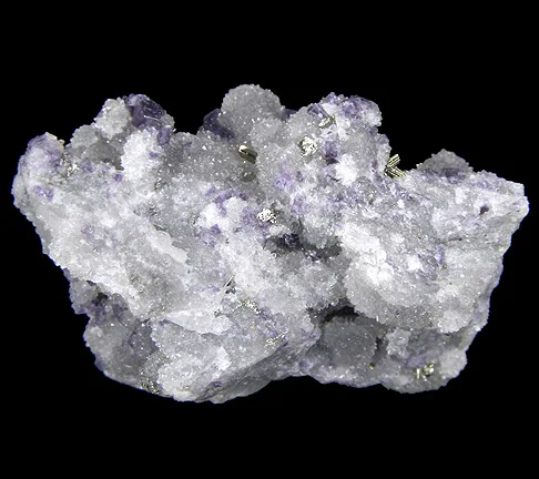 Calaverite with Fluorite in Quartz