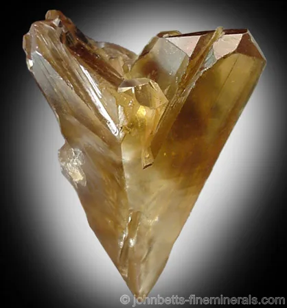 Golden V-twinned Cerussite