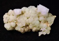 White Chabazite on Prehnite
