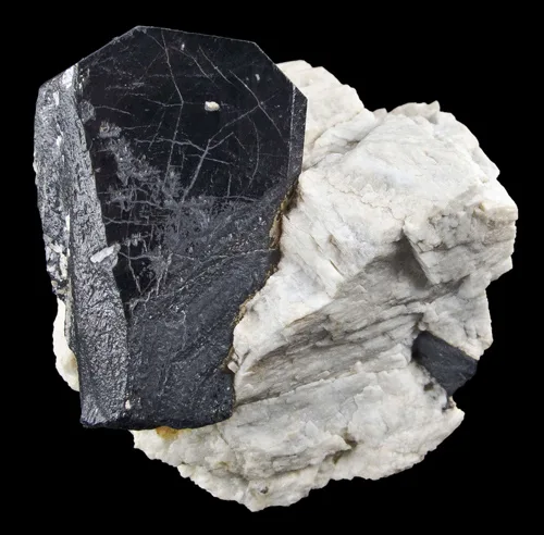 Columbite on Massive Feldspar