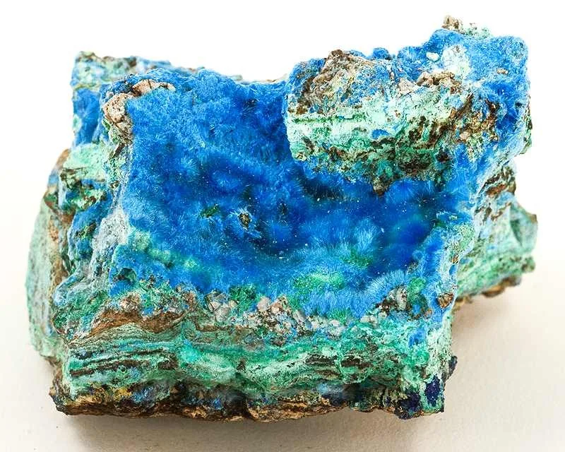 Cyanotrichite with Malachite
